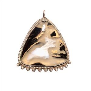 Vintage Southwestern Sterling & Petrified Wood Agate Pendant